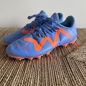 Puma Cleats Youth Size 2 Soccer Future Play Blue Orange